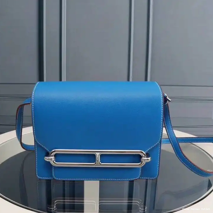 Palladium Leather Epsom Blue Sky Roulis In Hardware Bag Hermes 0506